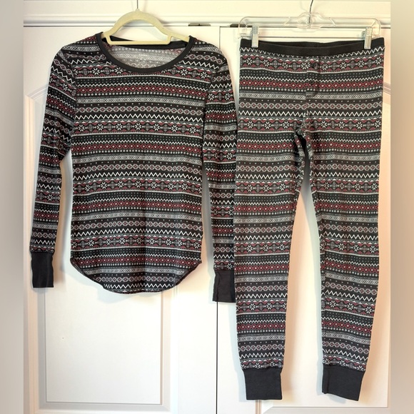 Old Navy Pants - Two Piece Lounge Set Ribbed Knit Waffle Long Sleeve Joggers Blue Pink White